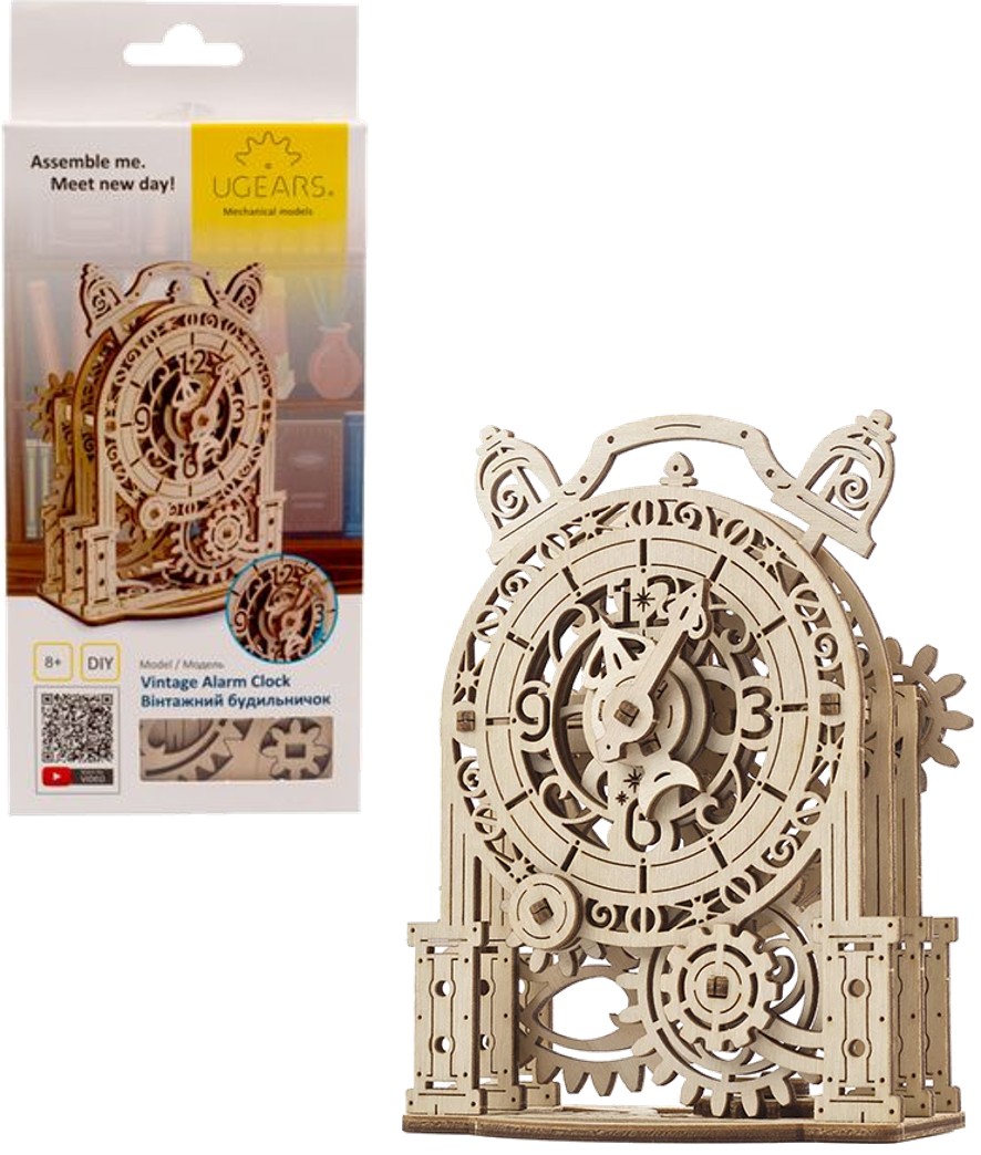 3D пазли Ugears Вінтажний будильничок (70163) - Фото 1