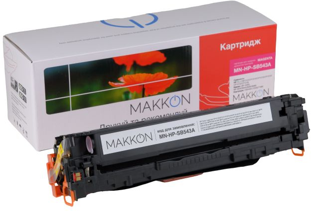 Картридж для лазерных принтеров/МФУ Makkon HP CLJ CB543A (125A) (SB543A) 1.4k Magenta (MN-HP-SB543A) - Фото 1