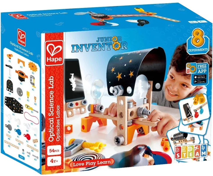 Дерев'яний конструктор Hape Inventor Оптична лабораторія 54 деталі (E3034) - Фото 1