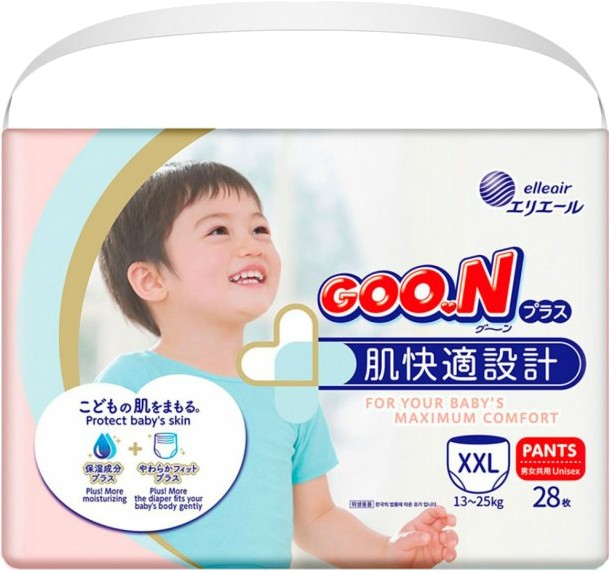 Одноразові підгузки-трусики Goo.N Plus Розмір BigBig XXL (13-25 кг), 28 шт. (843351) - Фото 1