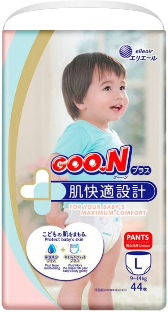 Одноразовые подгузники-трусики Goo.N Plus Размер L (9-14 кг), 44 шт. (843340) - Фото 1