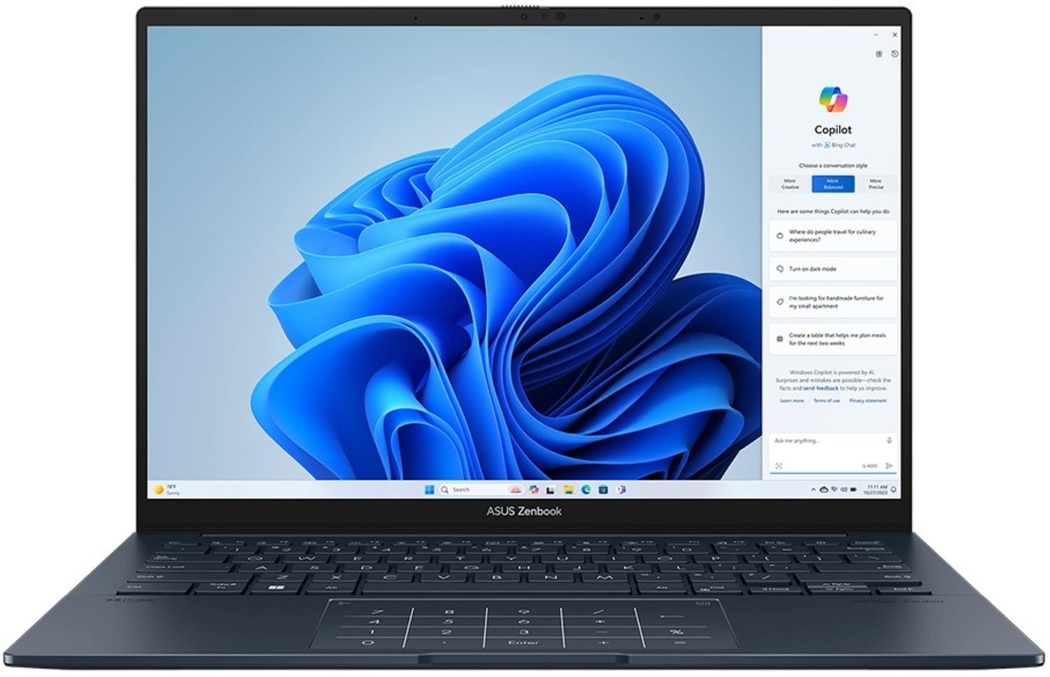 Ноутбук Asus Zenbook 14 UX3405CA-PP071W Ponder Blue - Фото 1