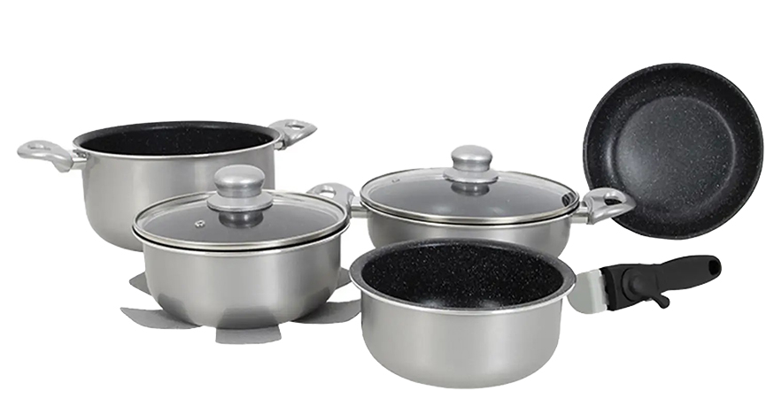 Набор посуды туристический Gimex Cookware Set induction 8 пр. Silver (6977227) - Фото 1