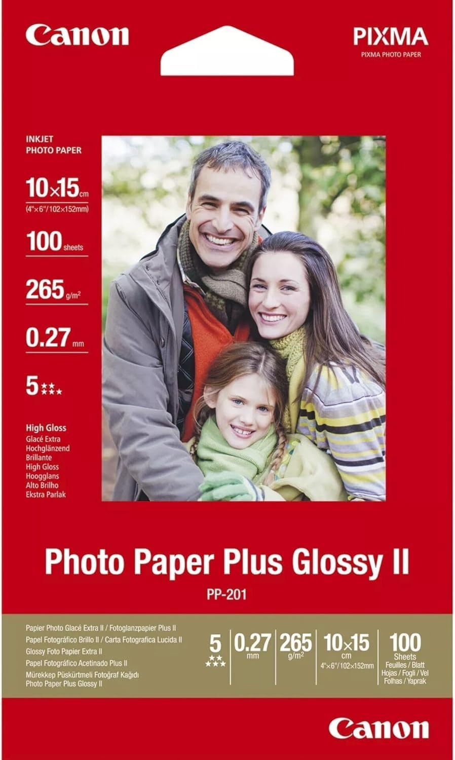 Фотобумага 10х15 Canon 4"x6" Photo Paper Glossy PP-201, 100 л. (2311B072) - Фото 1