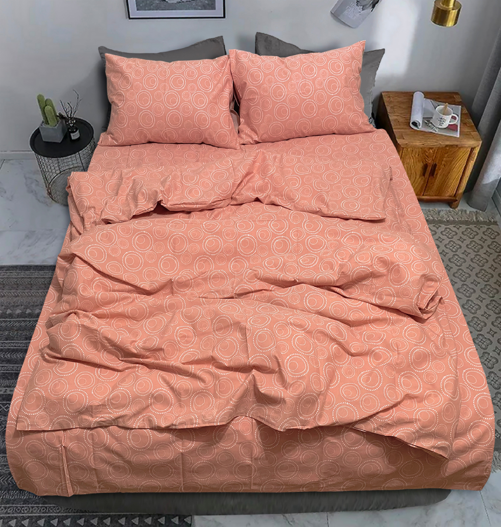 Комплект постельного белья Zastelli Bubble Peach бязь Gold USA 175х210 Персиковый (18079) - Фото 1