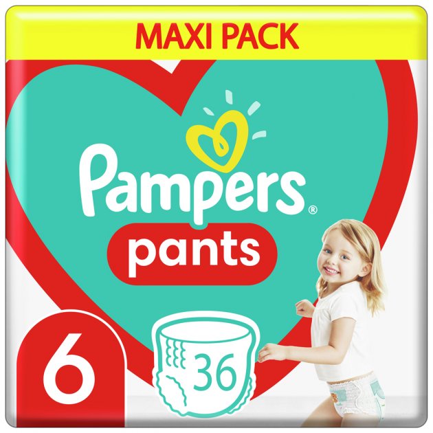 Одноразовые подгузники-трусики Pampers EU Pants Размер 6 (15+ кг), 36 ...