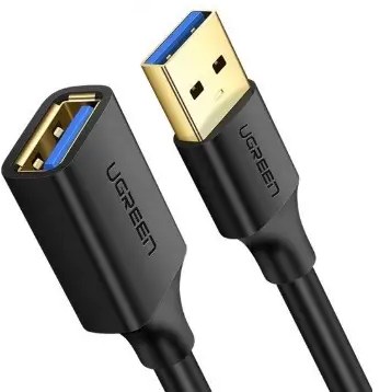 Кабель USB type A - USB type A UGREEN US129 USB 3.0 Extension Male 0.5m Black (30125) - Фото 1