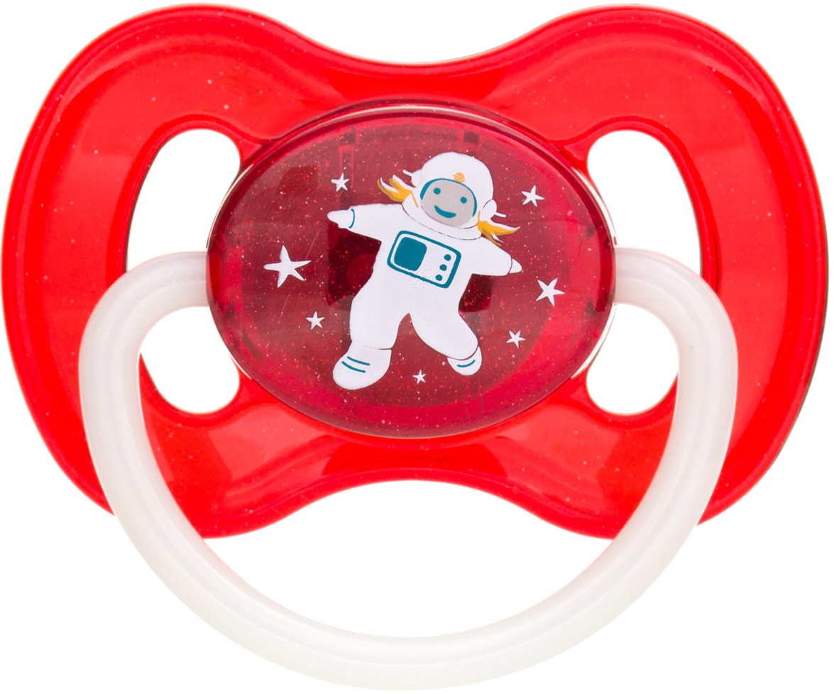 Круглая пустышка Canpol babies space латексная красная, 1 шт. (23/222_red) - Фото 1