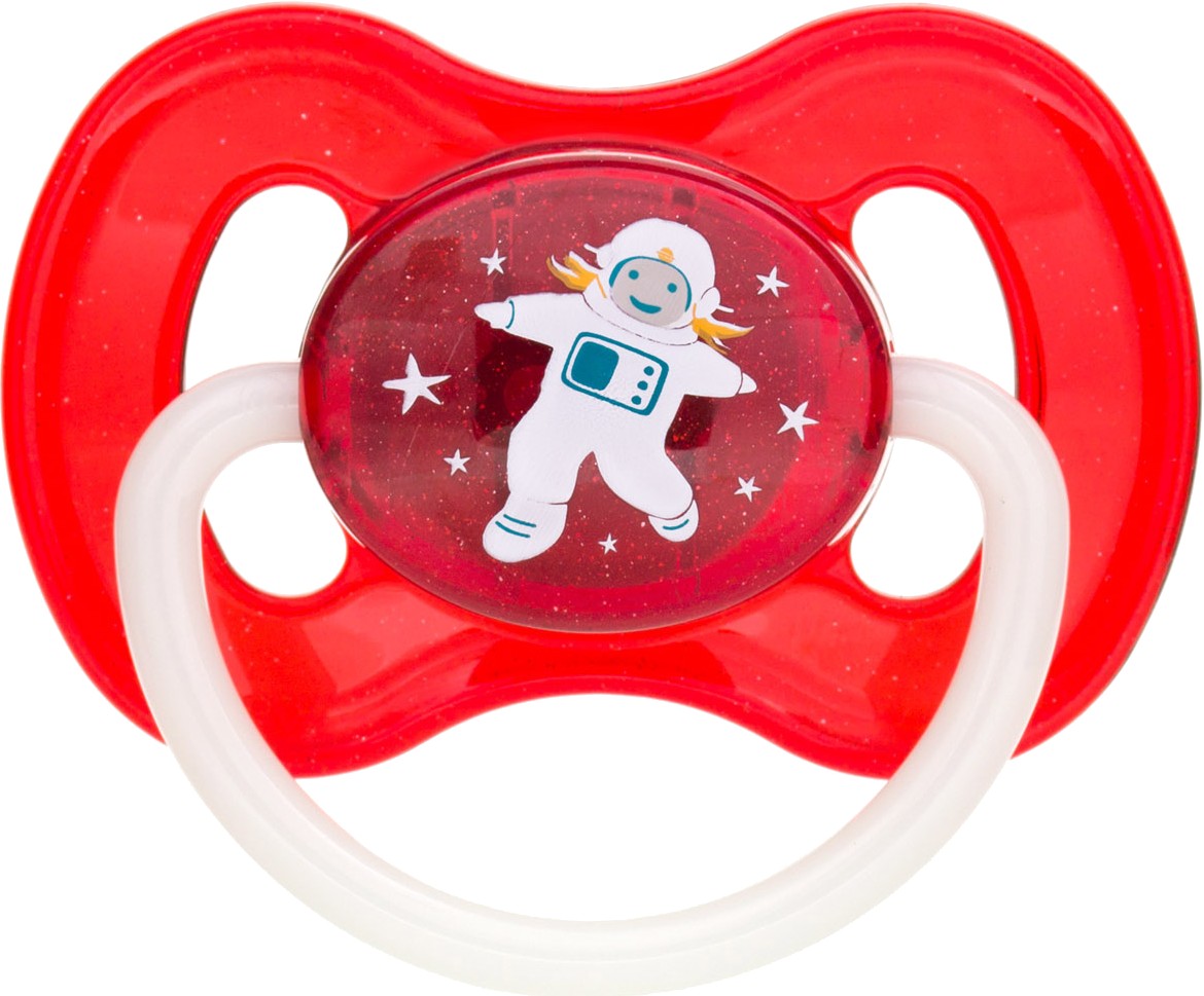 Круглая пустышка Canpol babies space латексная 0-6 мес. красная, 1 шт. (23/221_red) - Фото 1