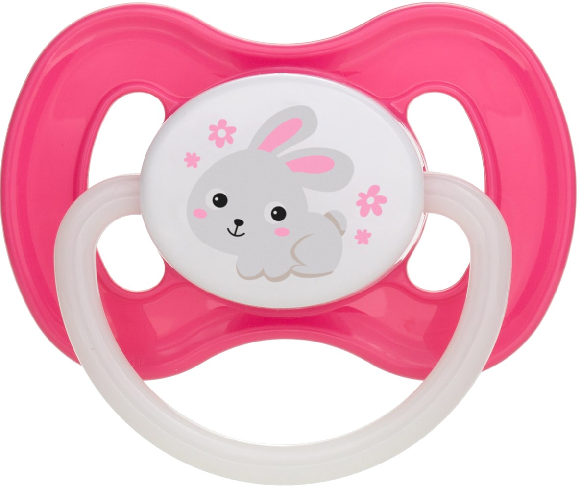 Симметричная пустышка Canpol babies Bunny & Company силиконовая 0-6 мес. розовая, 1 шт.   (23/268_pin) - Фото 1