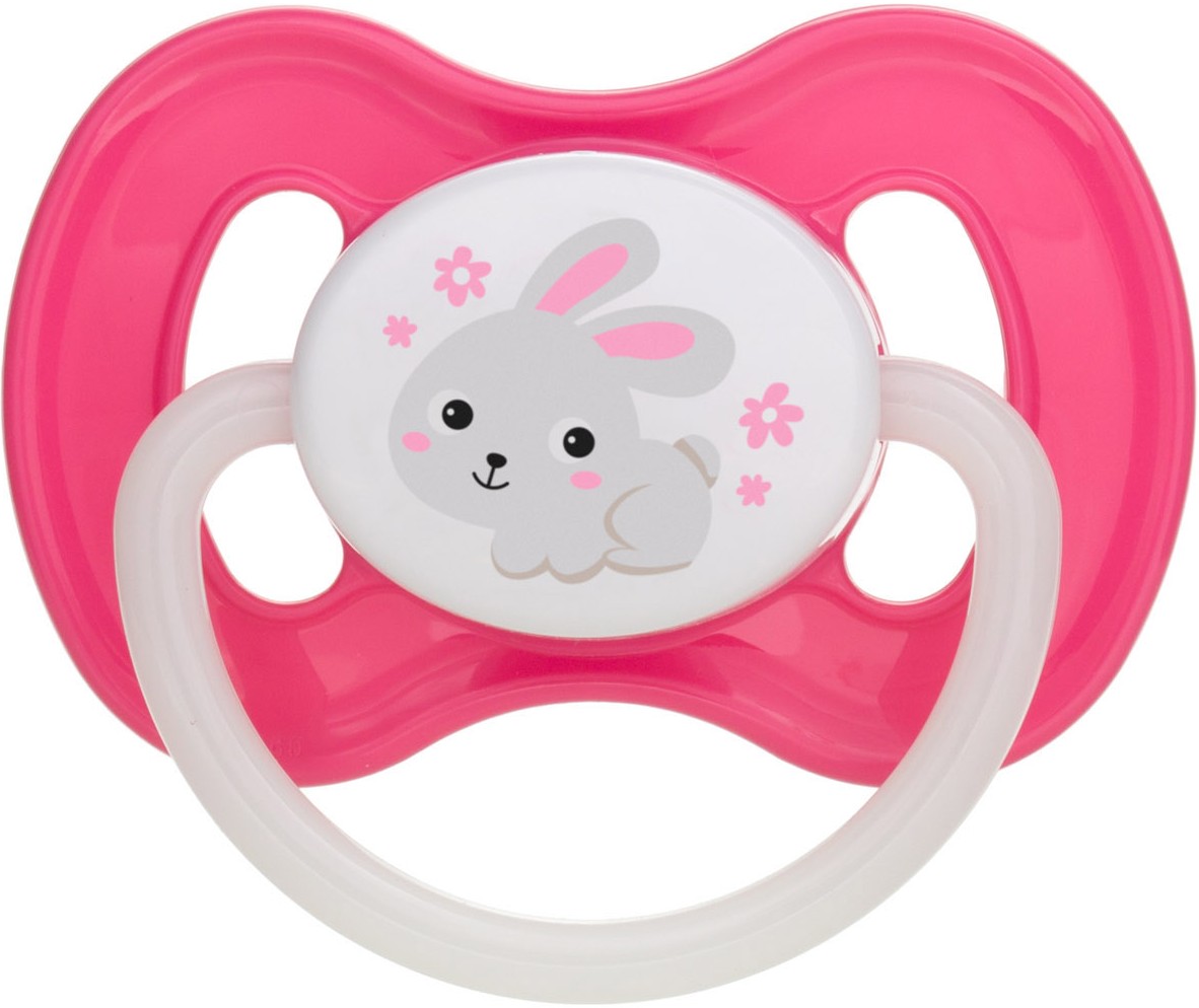Симметричная пустышка Canpol babies Bunny & Company силиконовая розовая, 1 шт. (23/269_pin) - Фото 1
