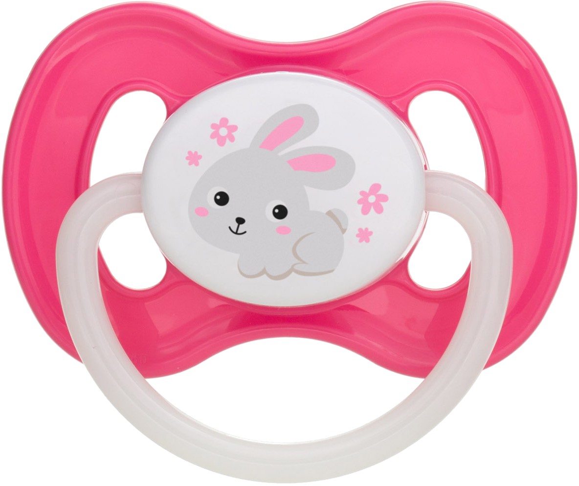 Симметричная пустышка Canpol babies Bunny & Company силиконовая 18+ мес. розовая, 1 шт. (23/270_pin) - Фото 1