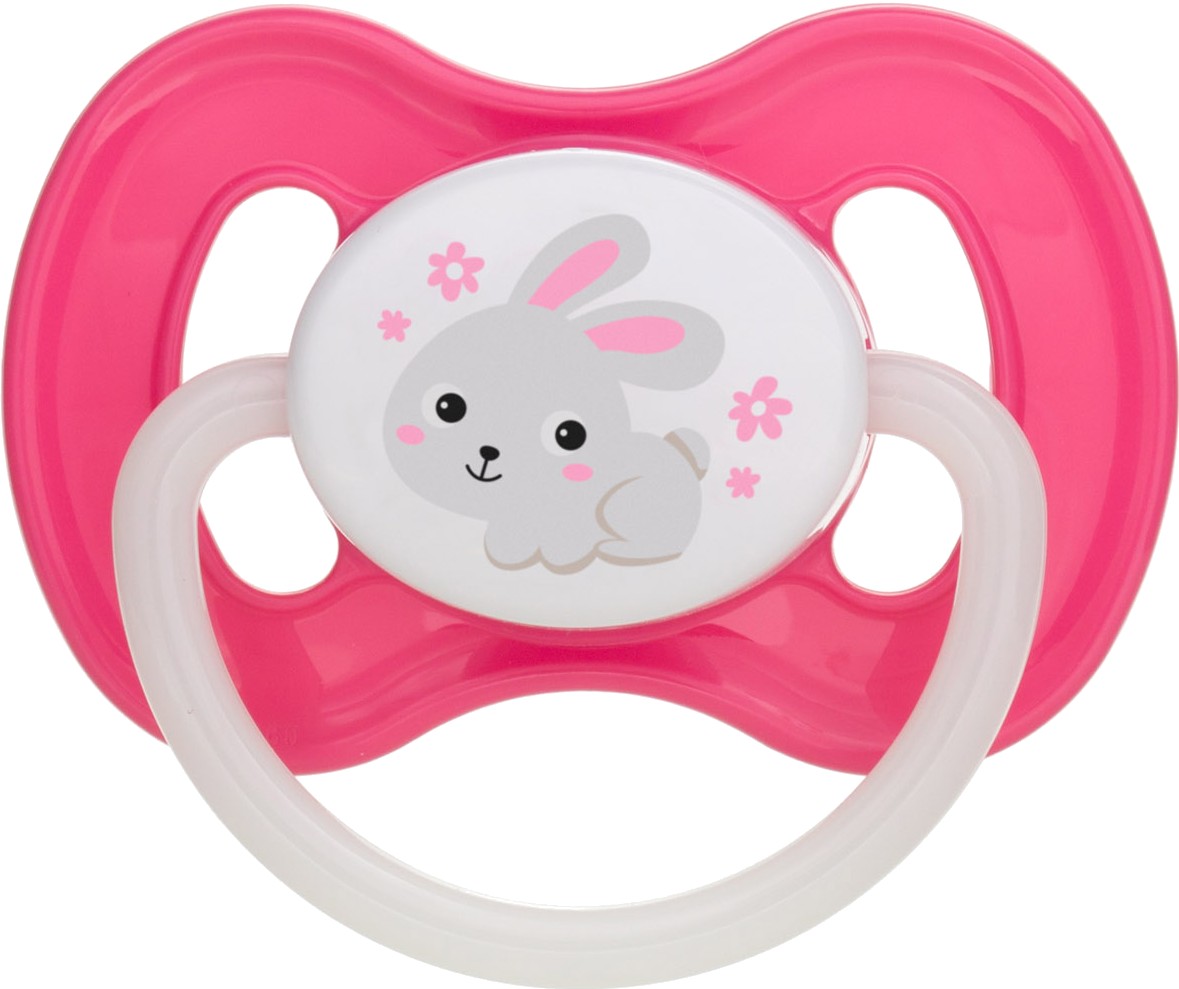 Круглая пустышка Canpol babies Bunny & Company латексная 0-6 мес. розовая, 1 шт. (23/277_pin) - Фото 1