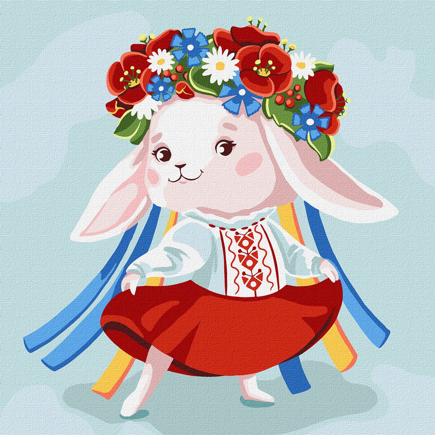 Картина по номерам Ideyka "Зайка - украиночка" 30х30см (KHO2401) - Фото 1