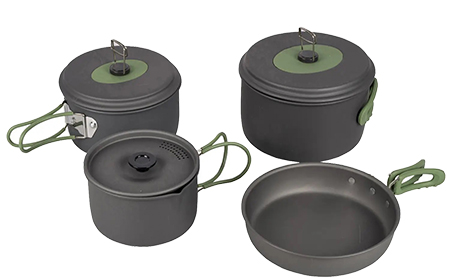 Набір посуду туристичний Bo-camp Explorer 4 Pieces 19 Hard Anodized Grey/Green (2200241) - Фото 1