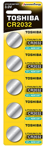 Батарейка тип CR2032 Toshiba CR2032 BP 1X5 (00152703/00167260) - Фото 1