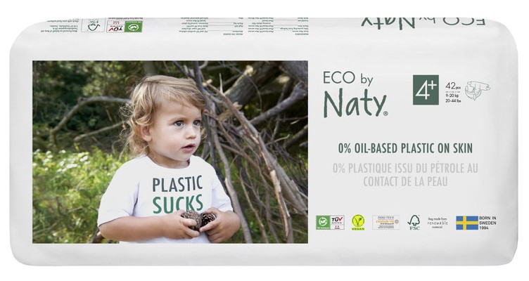 Одноразовые подгузники Eco By Naty Органические Размер 4 (9-20 кг) 42 шт. (178440) - Фото 1