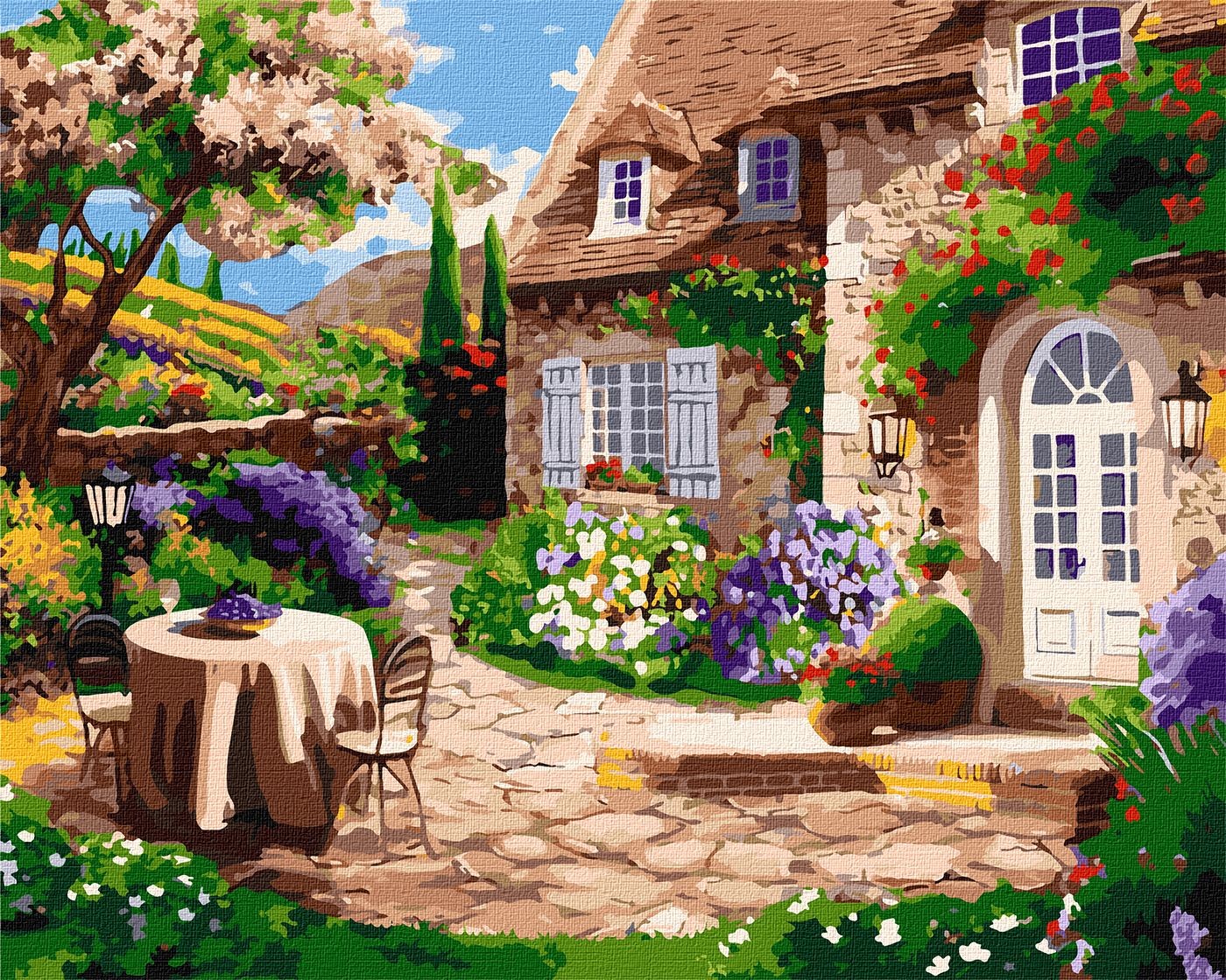 Купити Картина за номерами Ideyka "Затишний дворик" 40х50см (KHO2505) - Фото 1 Картина за номерами Ideyka "Затишний дворик" 40х50см (KHO2505) - Фото 1