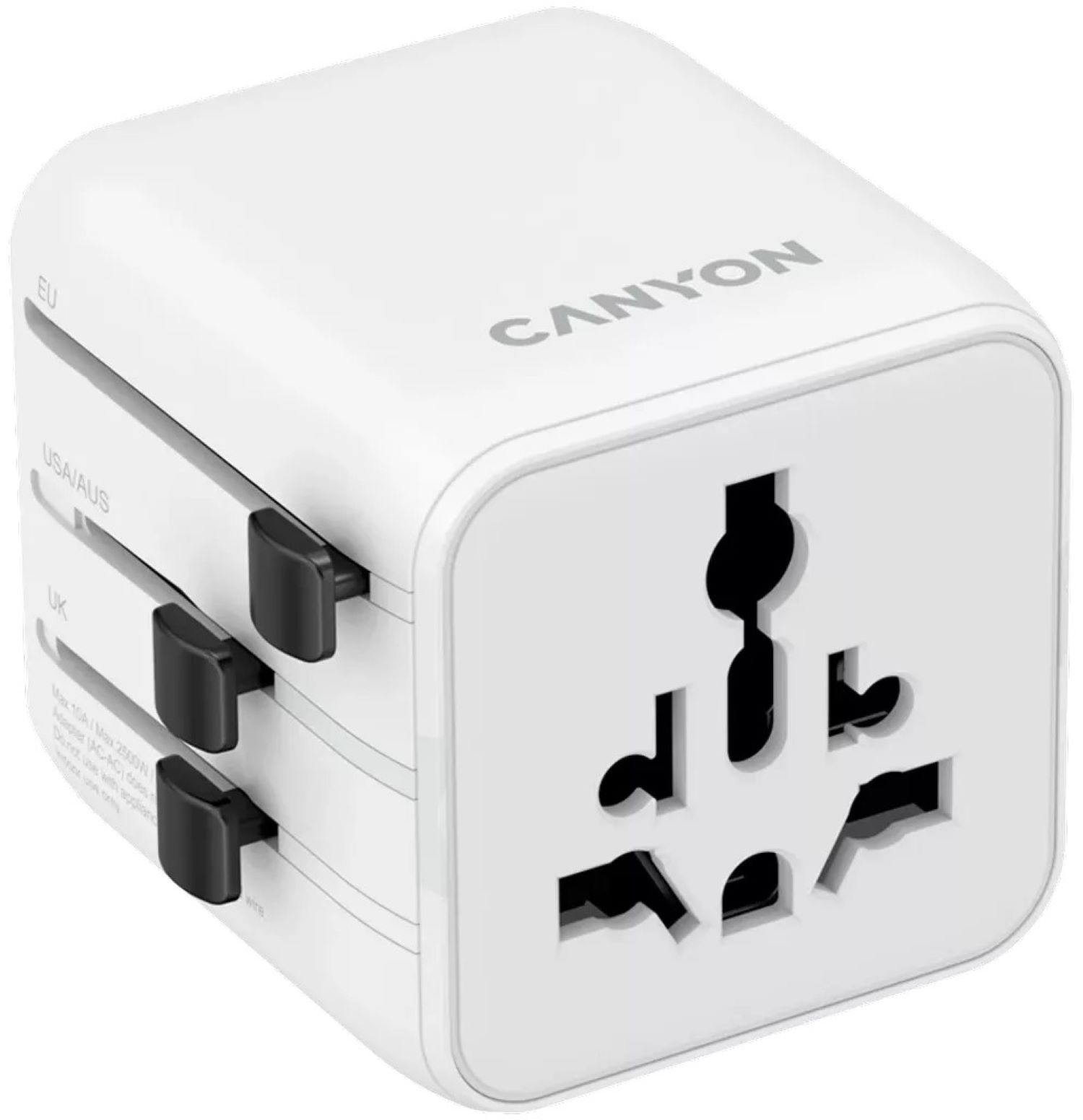Мережевий зарядний пристрій Canyon OnTour One Travel Adapter EU/UK/US/AUS White (CNS-TA1005W) - Фото 1