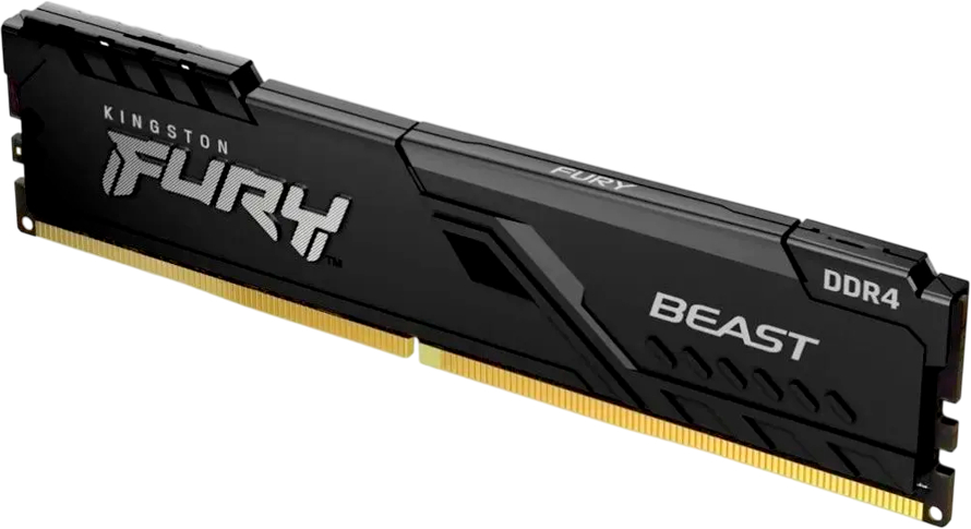 Память DDR Kingston 8GB 3200MT/s DDR4 CL16 DIMM FURY Beast Black (KF432C16BB/8WP) - Фото 1