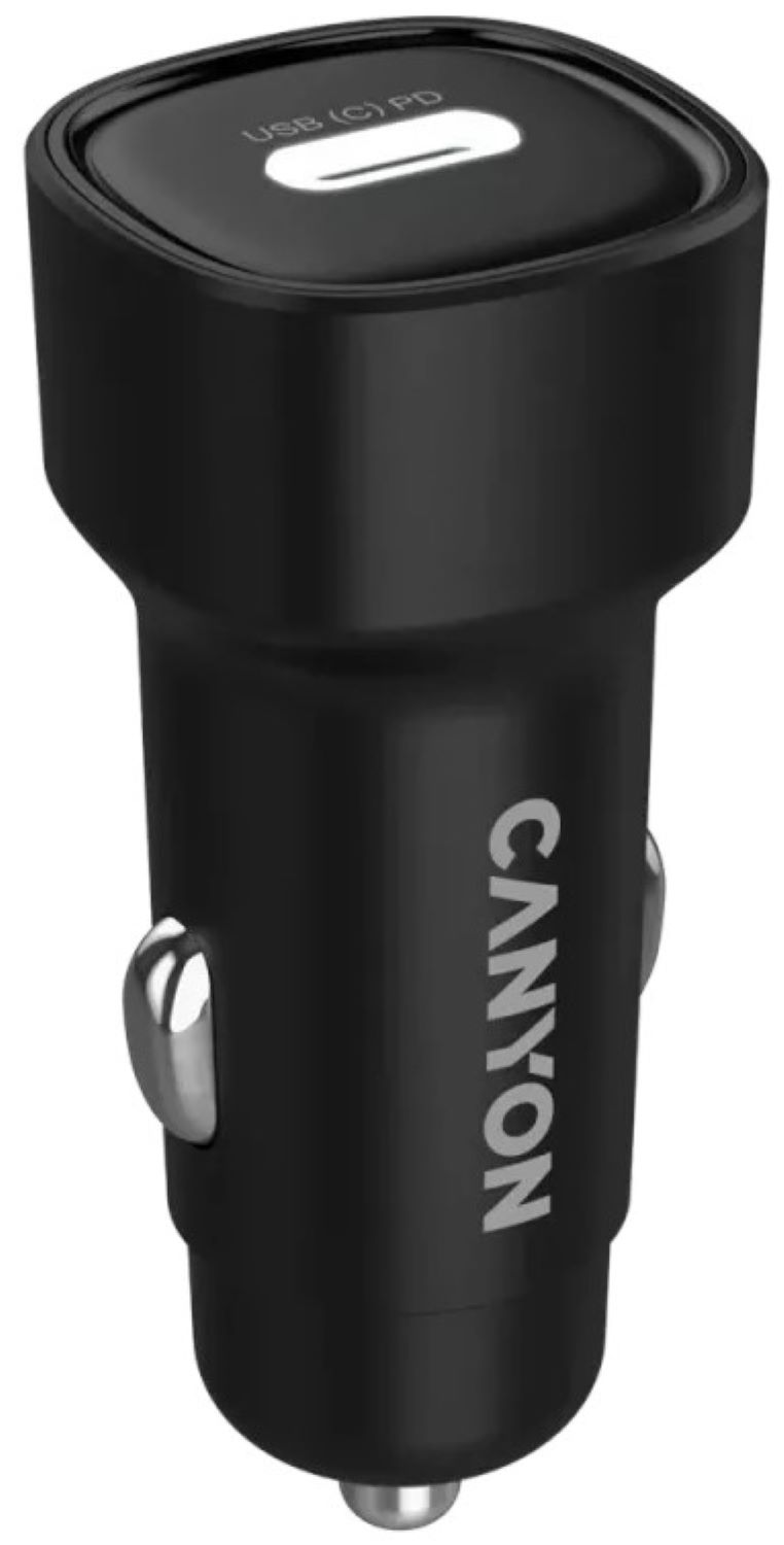 Автомобільний зарядний пристрій Canyon OnDrive 30 PD 30W USB-C Black (CNE-CCABR2C) - Фото 1