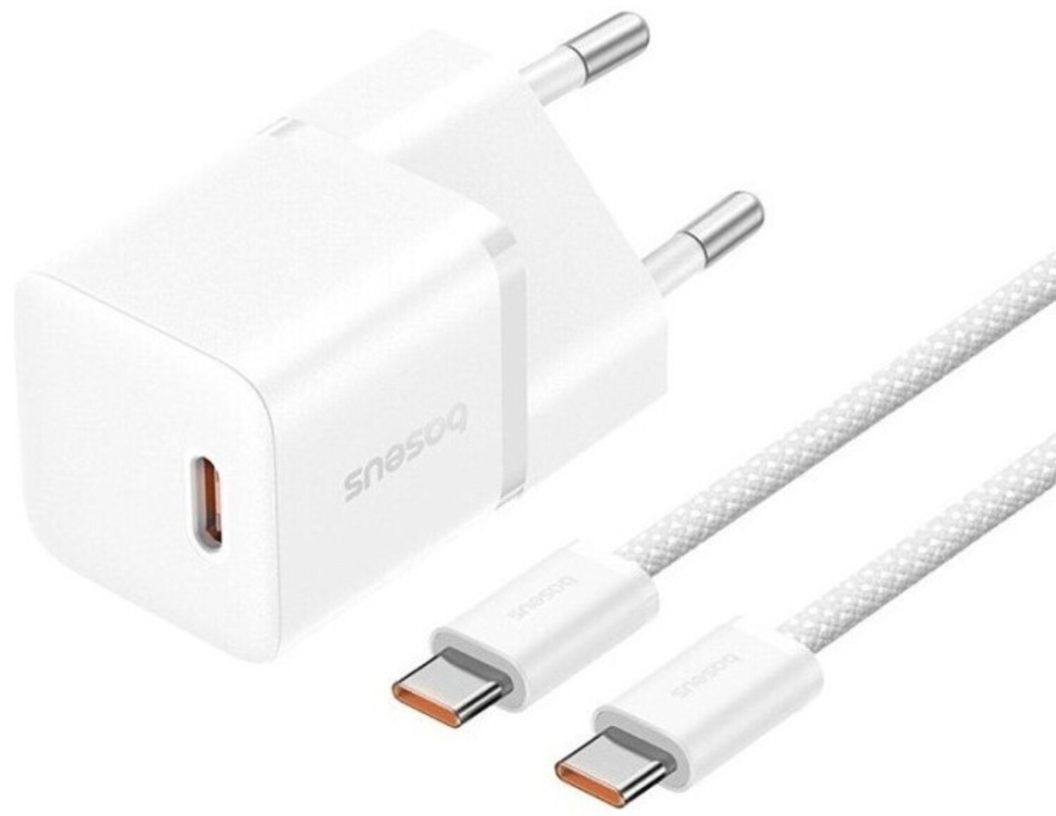 Сетевое зарядное устройство Baseus GaN5 Fast Charger 1C 20W EU Moon Fast Charging Data Cable Type-C White (P10110900213-01) - Фото 1