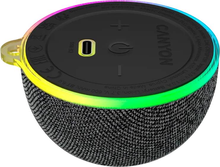 Портативна акустика Canyon Magnetic BT speaker OnMove 13 5W Black (CNE-CBTSP13B) - Фото 1