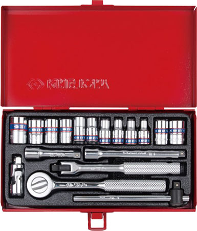 Набір торцевих голівок KING TONY 1/4'' 18 шт. (2518MR) - Фото 1