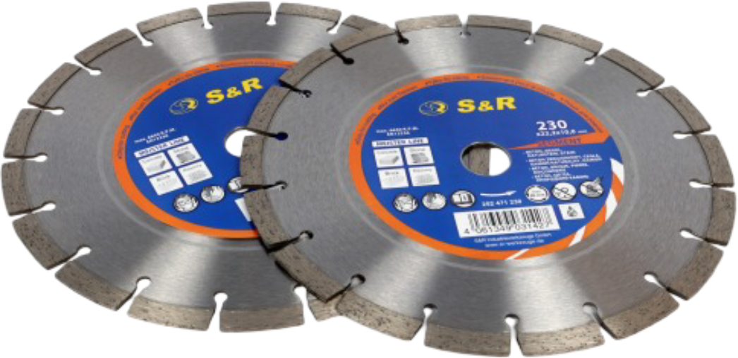 Круг отрезной по бетону S&R Meister Segment 230x22.2 2 шт. (252471230.2) - Фото 1