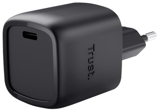 Сетевое зарядное устройство Trust Maxo 30Вт, GaN, USB-C, PD/PPS Black (25519) - Фото 1