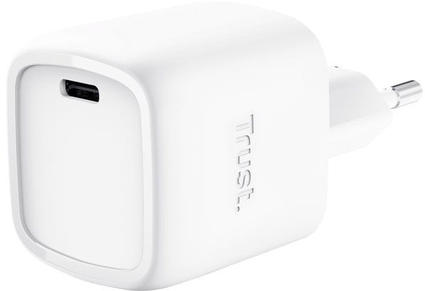 Сетевое зарядное устройство Trust Maxo 30Вт, GaN, USB-C, PD/PPS White (25520) - Фото 1