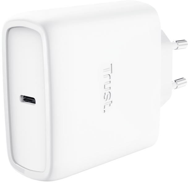 Сетевое зарядное устройство Trust Maxo 65Вт GaN USB-C PD/PPS White (25524) - Фото 1