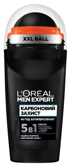 Купити Дезодорант кульковий L'Oreal Paris Men Expert Карбоновий захист 50 мл (3600523594061) - Фото 1 Дезодорант кульковий L'Oreal Paris Men Expert Карбоновий захист 50 мл (3600523594061) - Фото 1