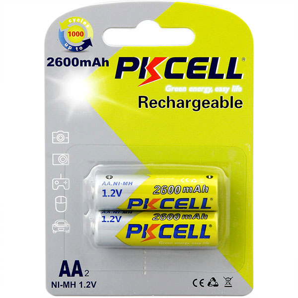 Аккумулятор тип AA PKCELL HR06/AA 2600mAh NiMH 2 шт. (PC/AA2600-2B) - Фото 1