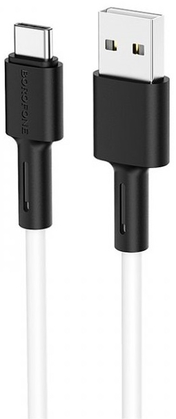 Кабель синхронизации данных BOROFONE BX31 USB to Type-C 3A, 1m White (6931474710406) - Фото 1