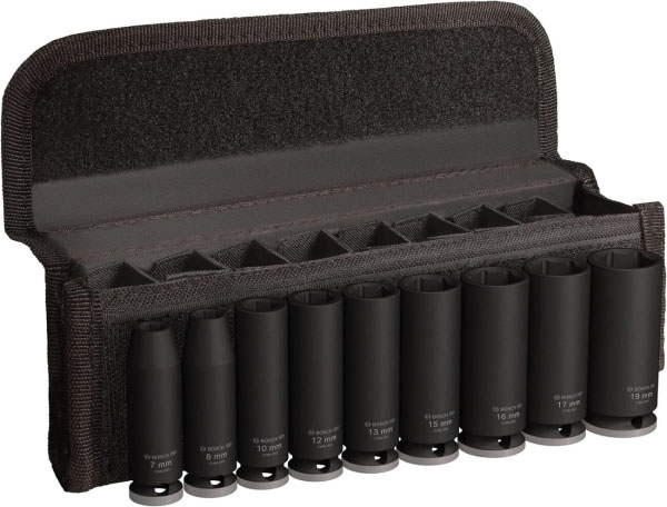 Набор торцевых головок Bosch Professional Deep 9 шт. 3/8" 63 мм (2.608.003.037) - Фото 1