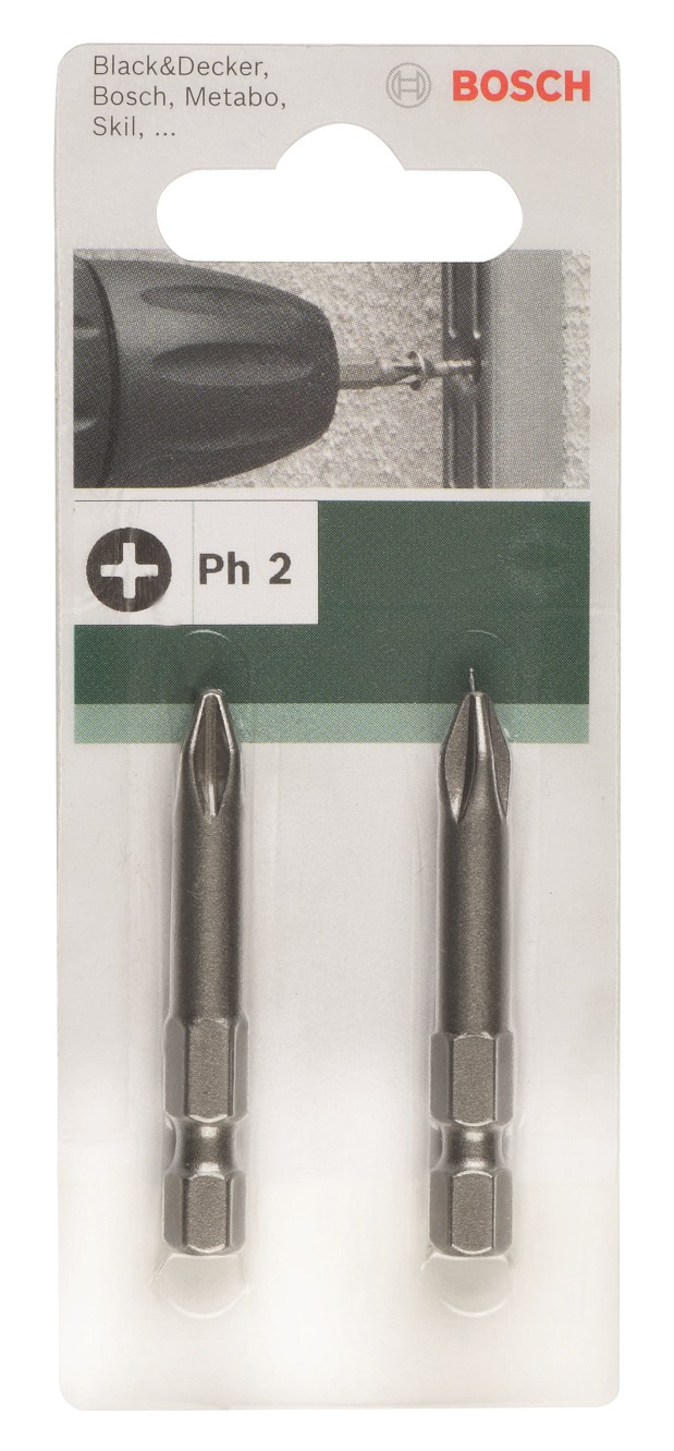 Біта для викрутки Bosch PH2 XH 49 мм 2 шт. (2.609.255.920) - Фото 1