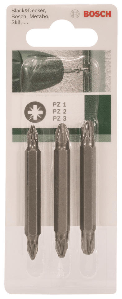 Бита для отвертки Bosch PZ/PZ 60 мм 3 шт. (2.609.255.962) - Фото 1