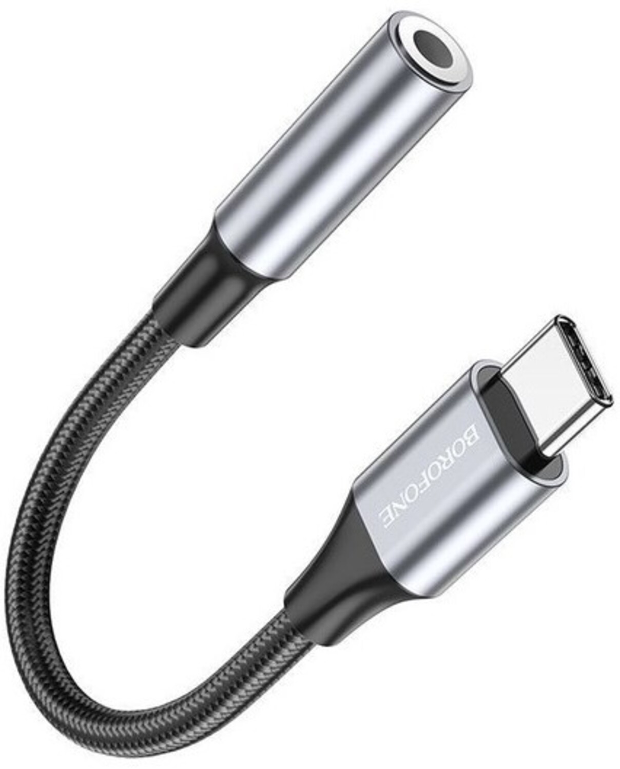 Переходник BOROFONE BV16 Type-C to 3.5mm Metal Gray (6974443389975) - Фото 1