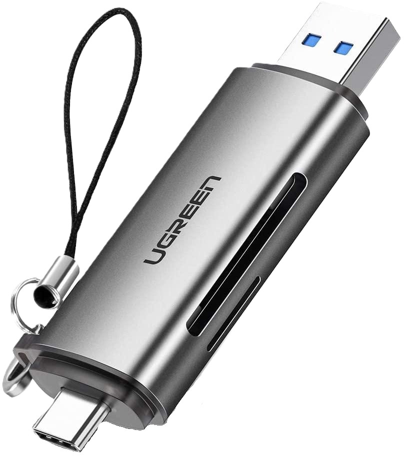 Кардрідер UGREEN CM185 USB-C + USB to TF/SD 3.0 Card Reader Gray (50706) - Фото 1