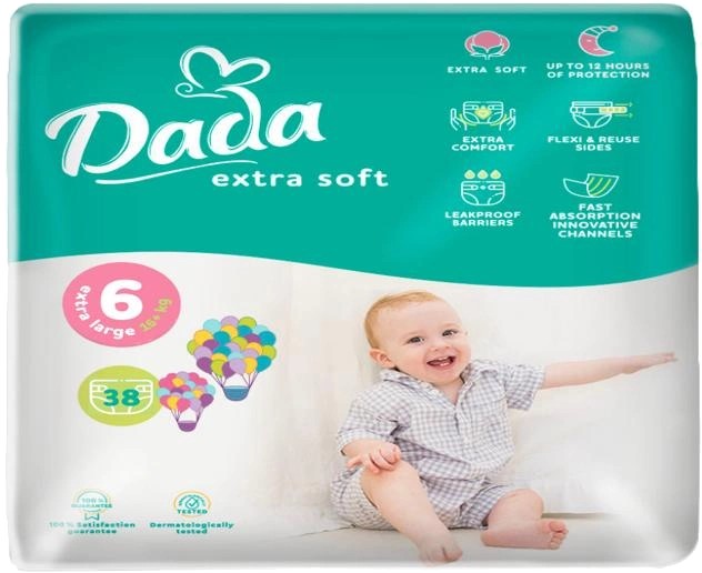 Купити Одноразові підгузки Dada Extra Soft Розмір 6 (16+ кг.), 38 шт. (92497) - Фото 1 Одноразові підгузки Dada Extra Soft Розмір 6 (16+ кг.), 38 шт. (92497) - Фото 1