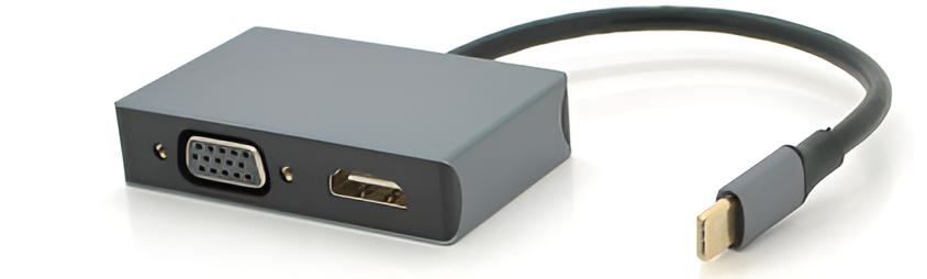 Хаб USB Voltronic Type-C(папа)-HDMI(мама)+VGA(мама) (27036) - Фото 1