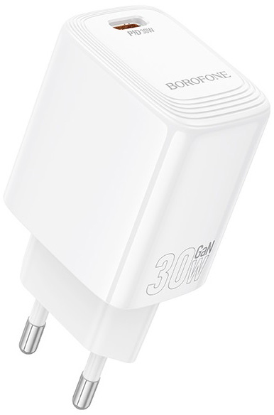 Сетевое зарядное устройство BOROFONE BN28 Fuente single port PD30W charger (EU) White (6941991120299) - Фото 1