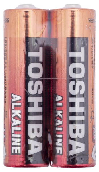 Батарейка тип AA Toshiba LR6 Economy Alkaline SP 1X2 (00159941) - Фото 1