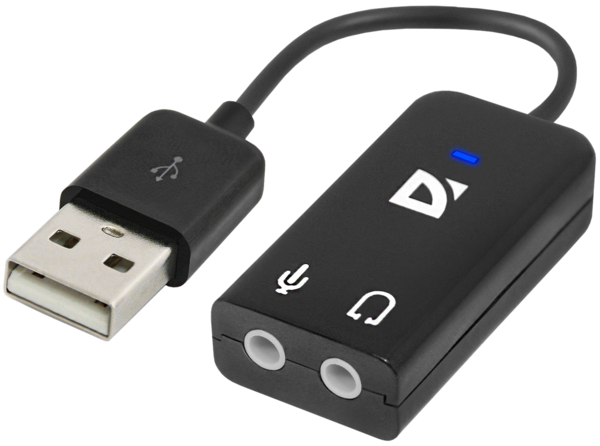 Переходник Defender USB - 2Х3,5мм JACK (63002) - Фото 1