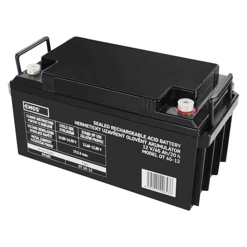 Аккумулятор для ИБП EMOS B9685, AGM, 12V, 65Ah, M8 - Фото 1