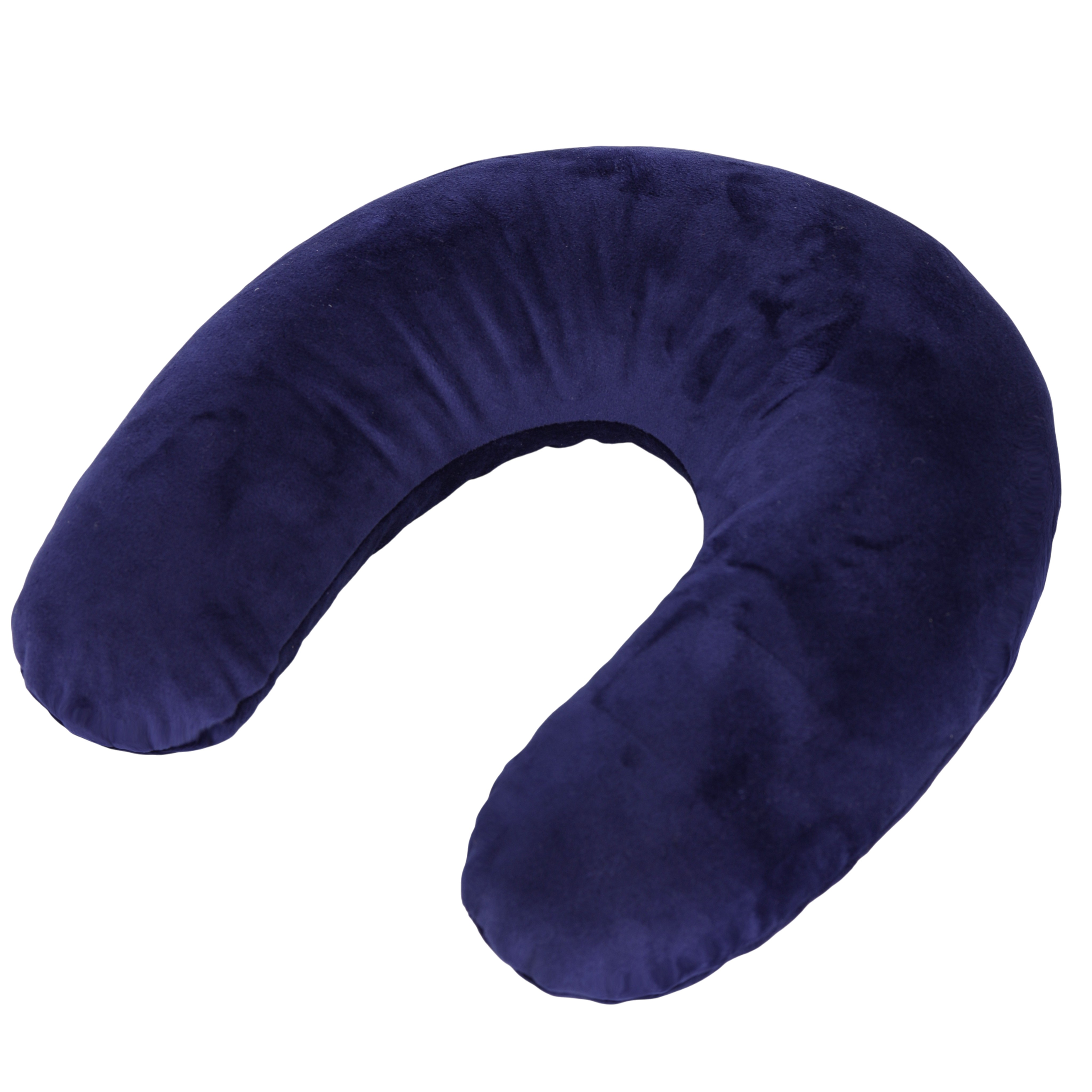 Подушка дорожня MirSon №8805 Velvet Line 28-0006 Navy blue Полістирол (2200006348900) - Фото 1