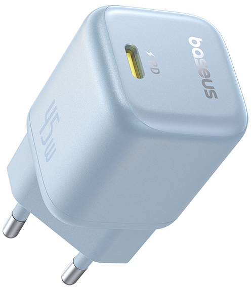 Мережевий зарядний пристрій Baseus PicoGo GaN Fast Charger 1C 45W EU Galaxy Blue (P10176800313-00) - Фото 1