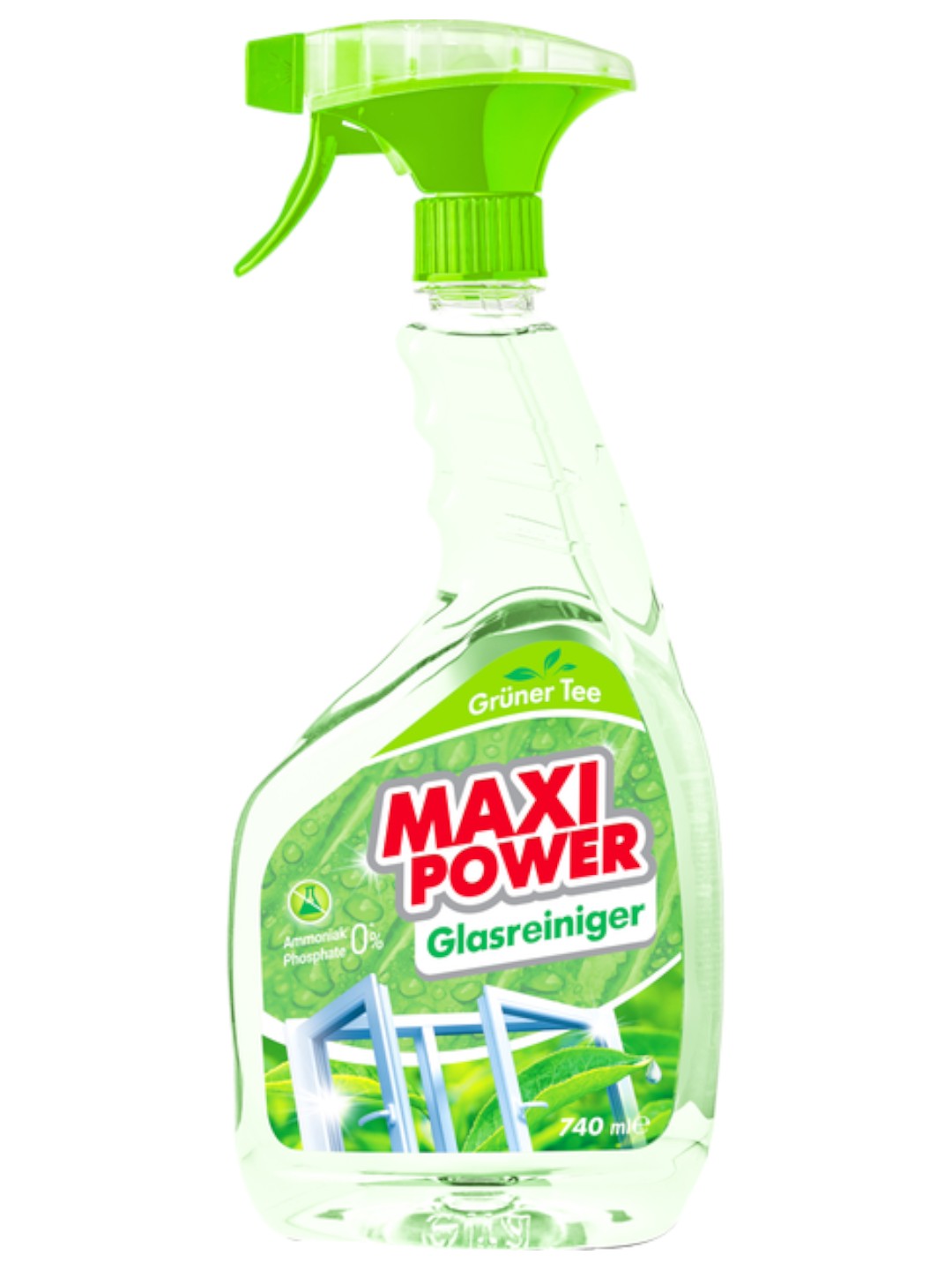 Засіб для чищення скла Maxi Power Зелений чай 740 мл (4823098410775) - Фото 1