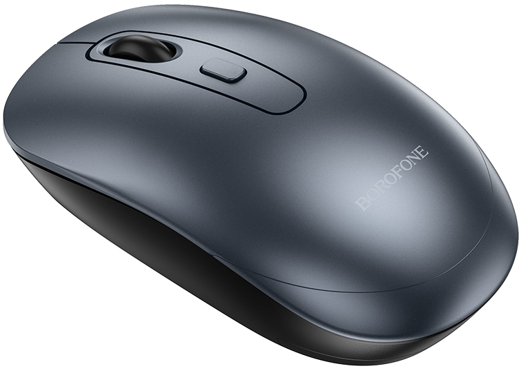 Миша бездротова BOROFONE BG13 Winner 2.4G business wireless mouse Black Metal Gray (6941991109997) - Фото 1
